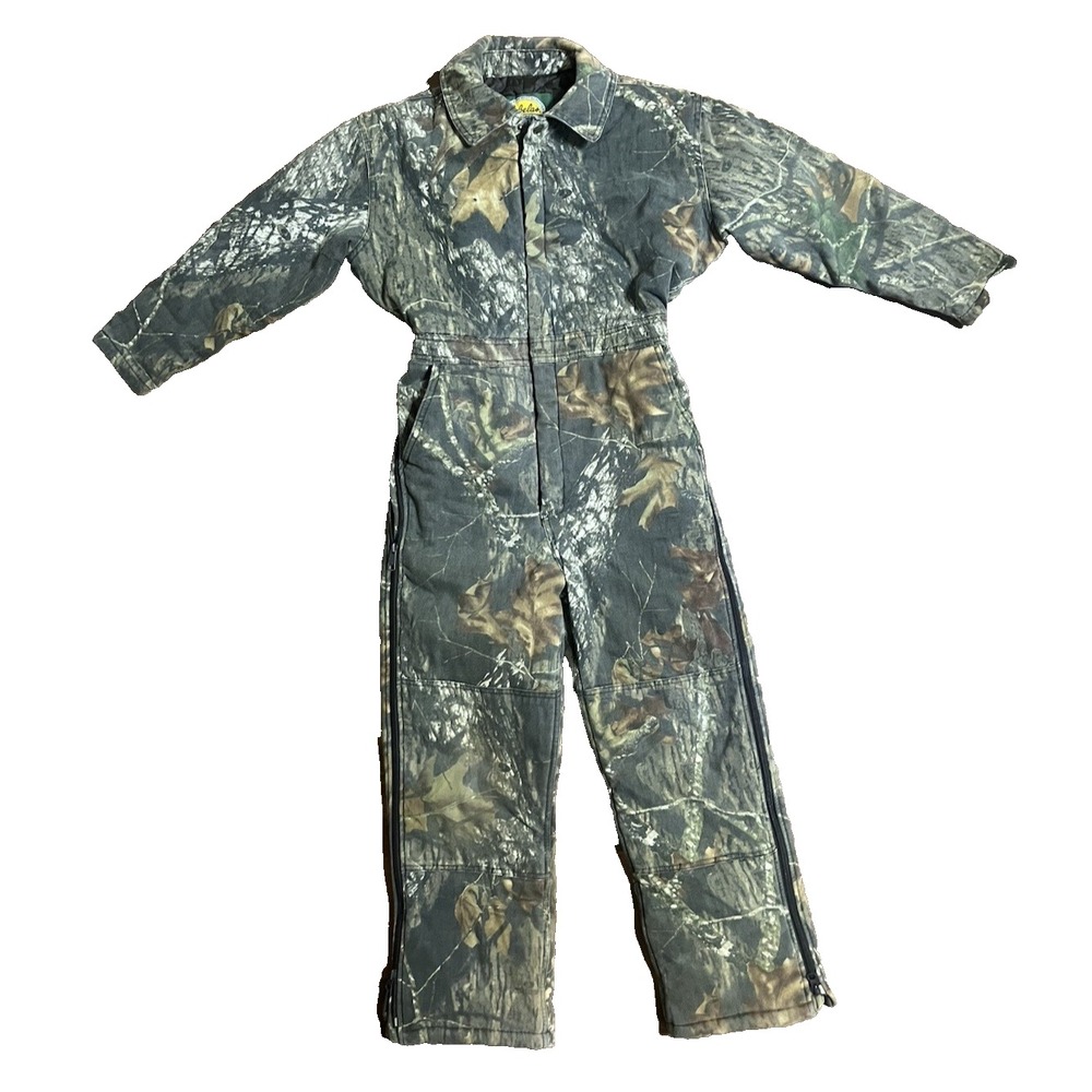 Cabelas Youth Camo Insulated Coveralls Size Medium Mossy Oak Hunting
